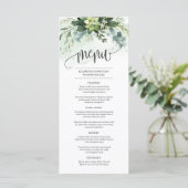 Grüne saftige Grünpflanzen Hochzeitsmenü Menükarte (Stehend Vorderseite)