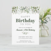 Grüne Sage Green Geburtstagsparty Einladung (Stehend Vorderseite)
