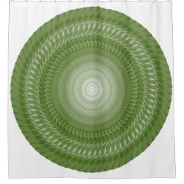 Grüne Säge Mandala in Stämmen Duschvorhang
