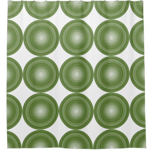 Grüne Säge Mandala in Stämmen Duschvorhang (Vorderseite)