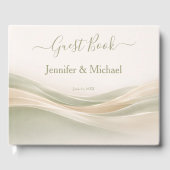 Grüne Salbei- und Elfenbeinhochzeit Gästebuch (Vorderseite)