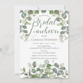 Grüne Samen Eukalyptus Bridal Luncheon Einladung (Vorderseite)