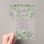 Grüne Samenpflanze Eukalyptus-Brautparty Acryleinladungen (Insitu (Handheld))