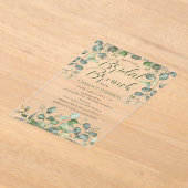 Grüne Samenpflanze Eukalyptus-Brautparty Acryleinladungen (Ablage )