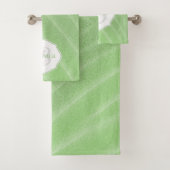 Grüne Sand Ripples Personalisiert Badehandtuch Set (Insitu)