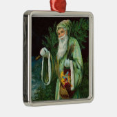 Grüne Sankt-Verzierung Silbernes Ornament (Rechts)