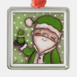 Grüne Sankt - Verzierung Silbernes Ornament