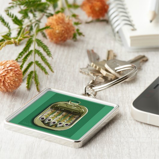 Grüne Sardinen Schlüsselanhänger (Seite)