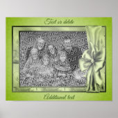 Grüne Satin-Rahmen erstellen Ihr eigenes Foto Poster (Vorne)