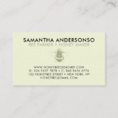 Grüne saubere, einfache Hummel Bienenmilch Visitenkarte (Rückseite)