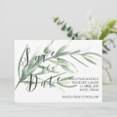 Grüne Save the Date Einladungskarte (Stehend Vorderseite)