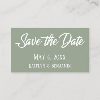 Grüne Save the Date- & Hochzeitdetails Beilagen Visitenkarte