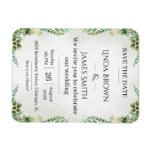 Grüne Save the Date Hochzeitseinladung - Elegan Magnet (Horizontal)