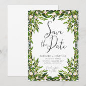 Grüne Save-the-Date-Karte Save The Date (Vorne/Hinten)