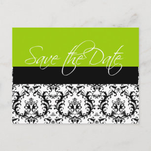 Grüne Save the Date Postkarten Hochzeit