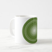 Grüne Saws-Mandala in Tribals Kaffeetasse (Vorderseite Links)