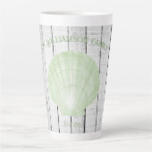 Grüne Scallop-Muschel Latte Tasse (Vorderseite)