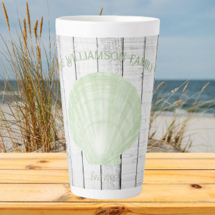 Grüne Scallop-Muschel Latte Tasse