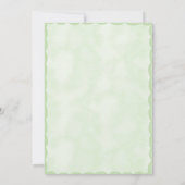 Grüne Scallop Vintage Kinderdusche Einladung (Rückseite)