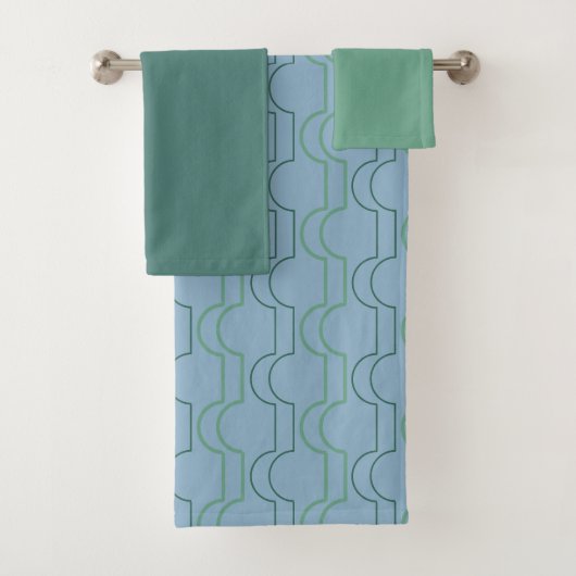 Grüne Scallops Badetuch-Set Badhandtuch Set (Insitu)