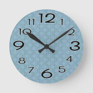 Grüne Scallops Runde Wanduhr