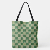 Grüne Schachbretttasche Tasche (Rückseite)