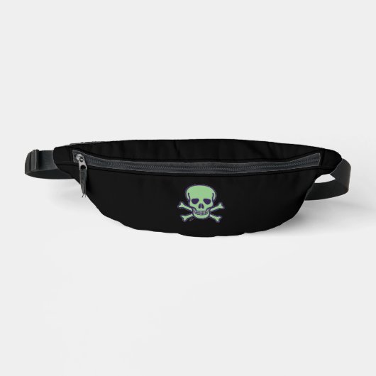 Grüne Schädel Bauchtasche schwarz (Vorderseite)