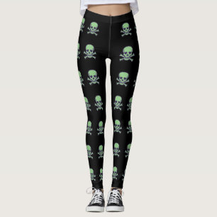 Grüne Schädel große Schädel Leggings
