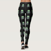 Grüne Schädel große Schädel Leggings (Rückseite)