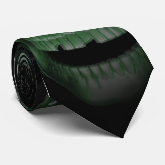 Grüne Schädel Krawatte (Gerollt)