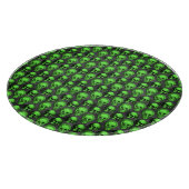 Grüne Schädel und Sonnenblumen, Design 2 Schneidebrett (Ecke)