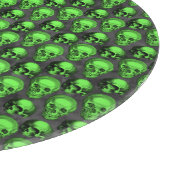 Grüne Schädel und Sonnenblumen, Design 2 Schneidebrett (Ecke)