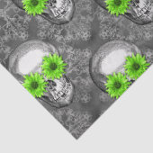 Grüne Schädel und Sonnenblumen, Design 5 Seidenpapier (Ausschnitt)