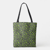 Grüne Schädel und Sonnenblumen, Design 7 Tasche (Rückseite)