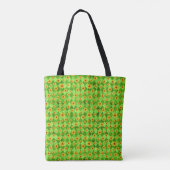 Grüne Schädel und Sonnenblumen, Design 8 Tasche (Rückseite)