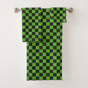 Grüne Schädel und Sonnenblumen, Design 9 Badhandtuch Set