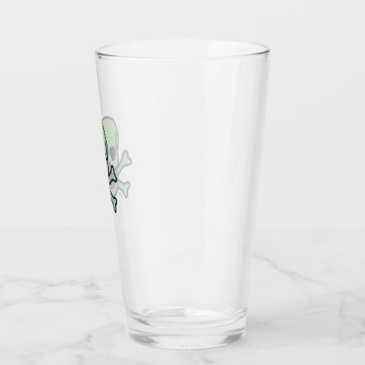 Grüne Schädelglasscheibe Glas (Links)
