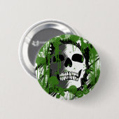 grüne Schädelkopf-Graffitikunst Button (Vorne & Hinten)