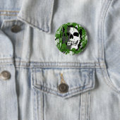 grüne Schädelkopf-Graffitikunst Button (Beispiel)