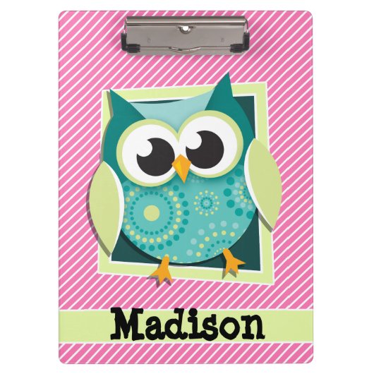 Grüne Schale auf rosa und weiße Streifen Klemmbrett (Vorderseite)