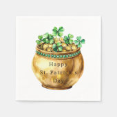 Grüne Schale mit Gold Shamrocks St. Patrick's Day Serviette (Vorderseite)