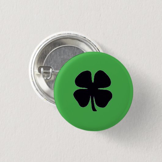 grüne Schaltfläche "Schwarze Klee" Button (Vorne & Hinten)