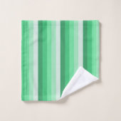 Grüne Schattenstreifen Badhandtuch Set (Waschlappen)