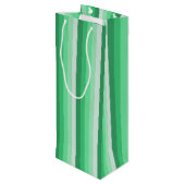 Grüne Schattenstreifen Geschenktüte Für Weinflaschen (Rückseite Schrägansicht)