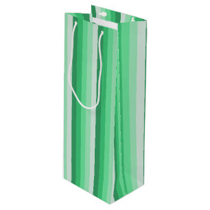 Grüne Schattenstreifen Geschenktüte Für Weinflaschen