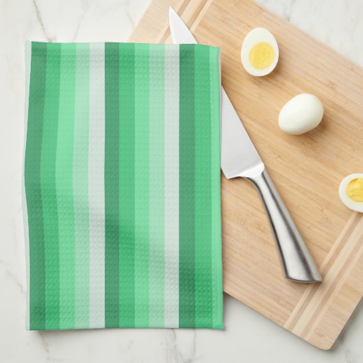 Grüne Schattenstreifen Geschirrtuch (Viertel Falte)