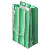 Grüne Schattenstreifen Kleine Geschenktüte (Vorderseite Schrägansicht)