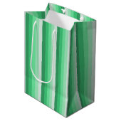 Grüne Schattenstreifen Mittlere Geschenktüte (Vorderseite Schrägansicht)