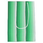 Grüne Schattenstreifen Mittlere Geschenktüte (Rückseite)