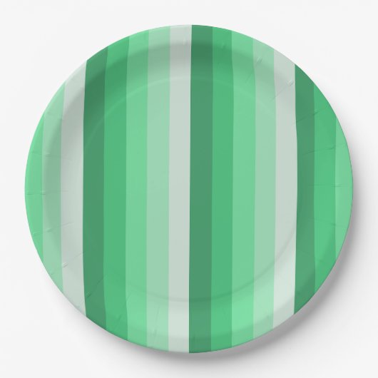 Grüne Schattenstreifen Pappteller (Vorderseite)